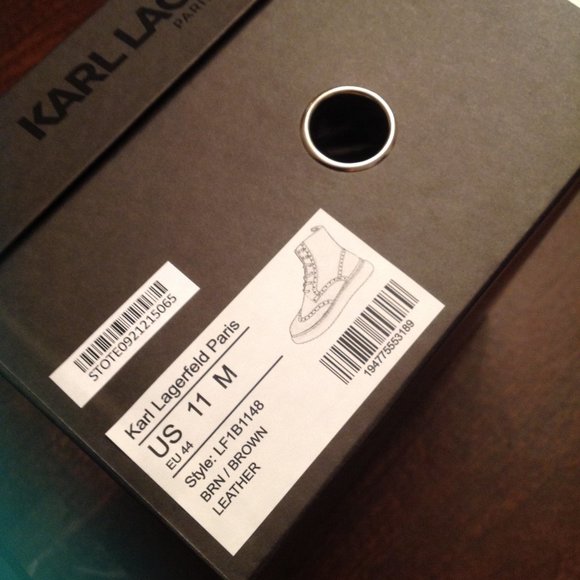 Karl Lagerfeld Paris Men's Brown Suede Wingtip Boots 11M New in Box - Picture 10 of 11